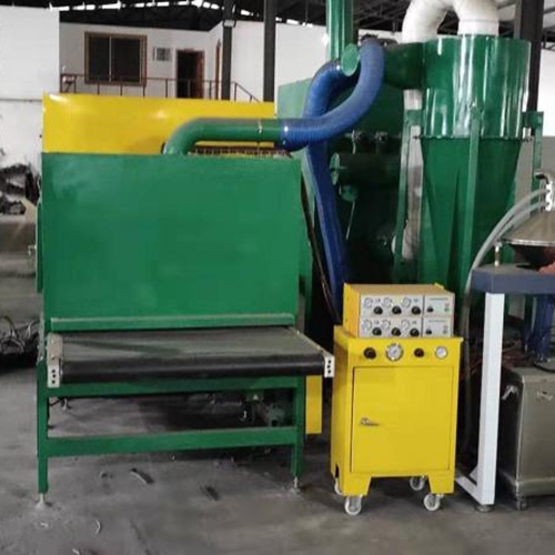 Linha de pulverização eletrostática de pastilha de freio automática